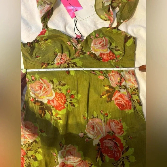 Betsey Johnson Green Floral Bouquet Bounty Dress NWT - Picture 10 of 12